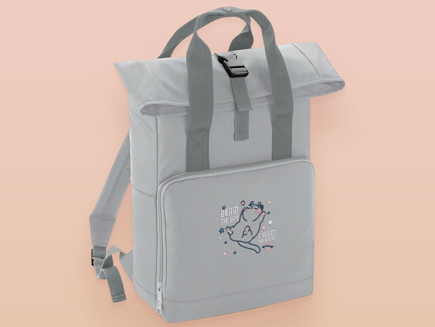 Beam Me Up I Want To Leave! Space Alien Cat Backpack