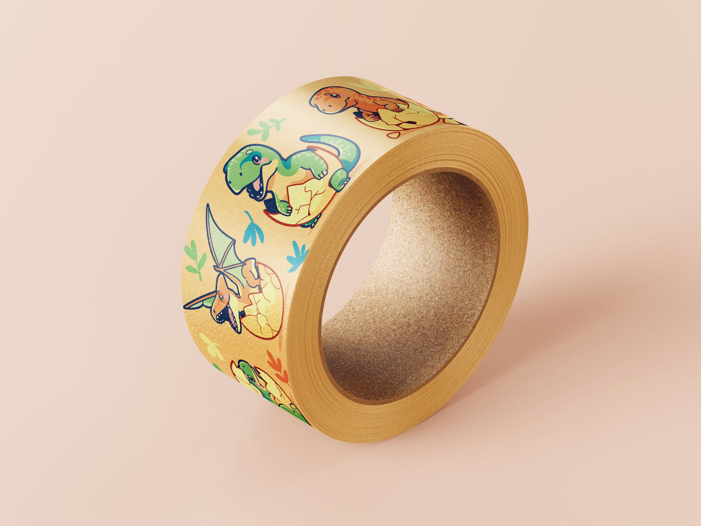 Cute baby dinosaurs hatching from eggs washi tape