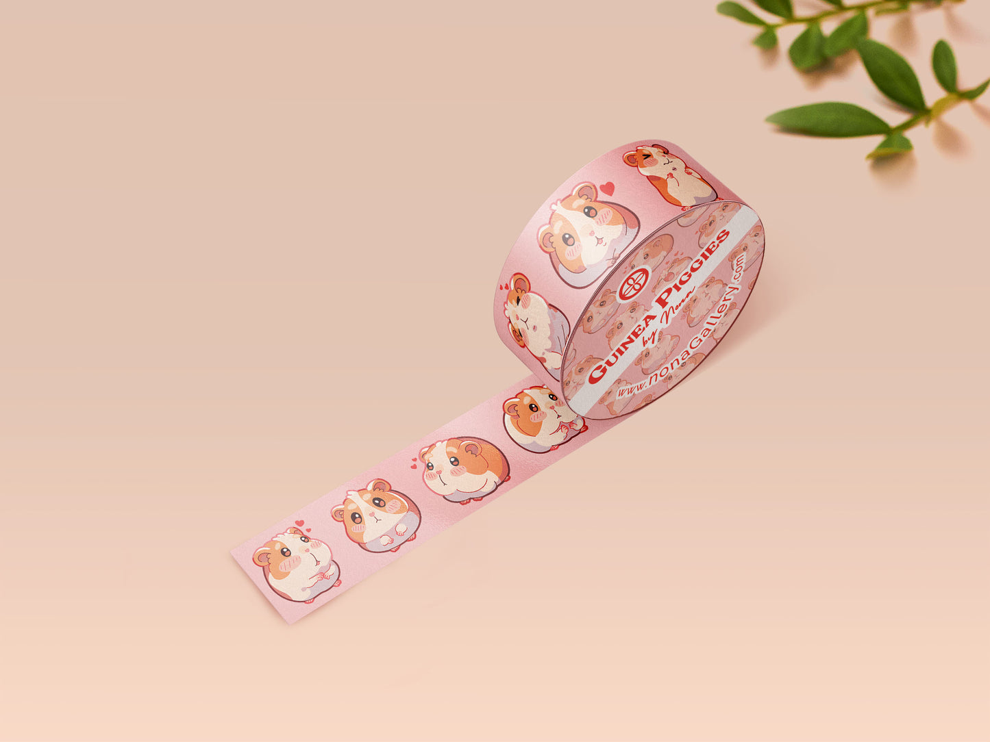 Cute pink guinea pig and hamster washi tape