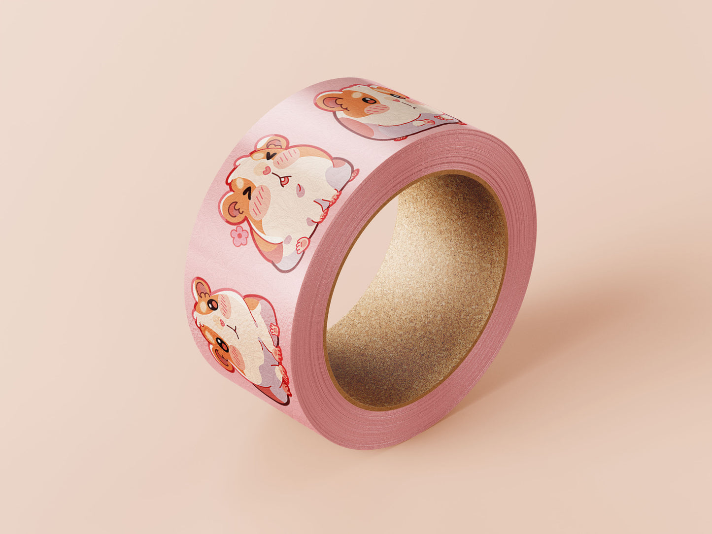 Cute pink guinea pig and hamster washi tape