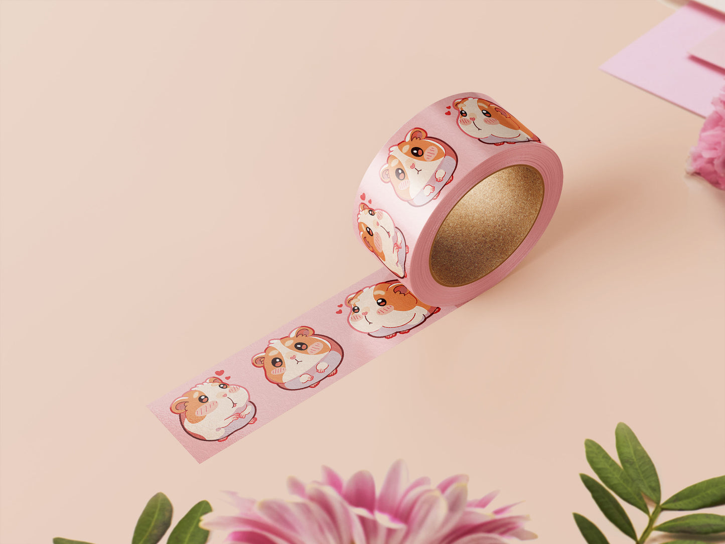 Cute pink guinea pig and hamster washi tape