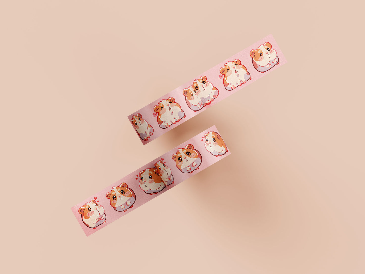 Cute pink guinea pig and hamster washi tape