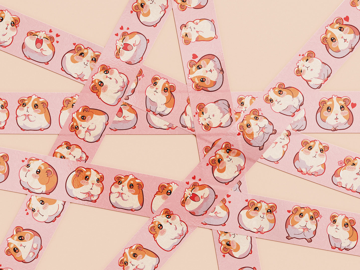 Cute pink guinea pig and hamster washi tape