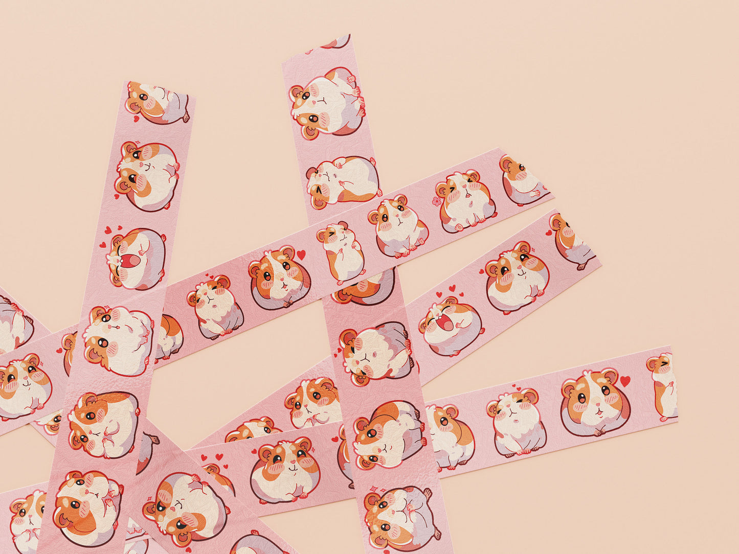 Cute pink guinea pig and hamster washi tape