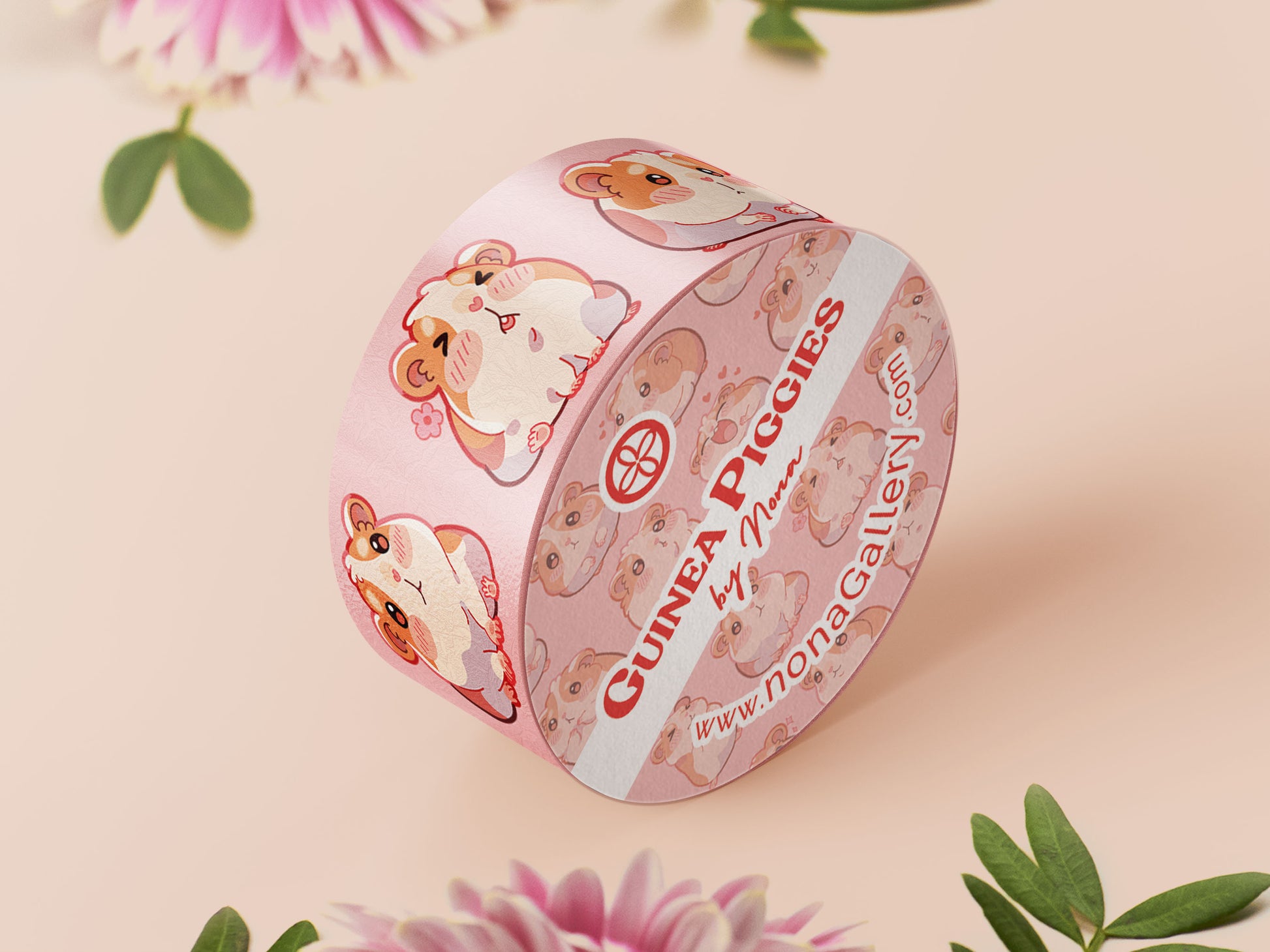 Cute pink guinea pig and hamster washi tape