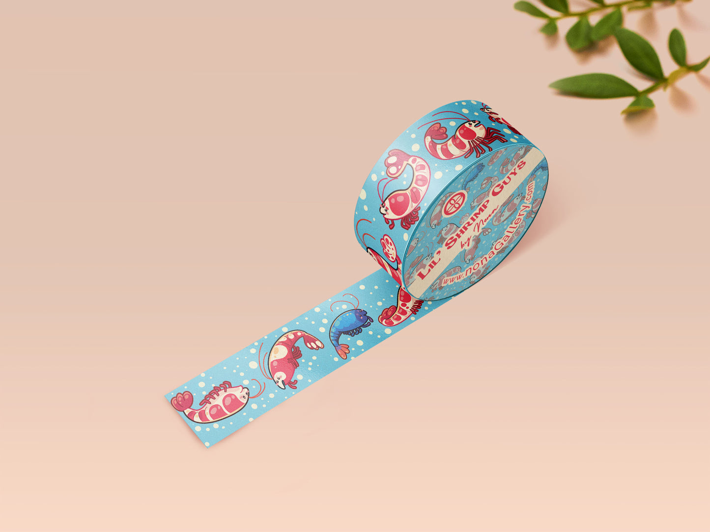 Cute blue shrimp pattern washi tape.