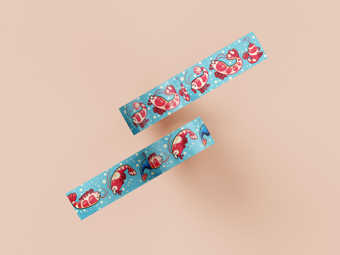 Cute blue shrimp pattern washi tape.