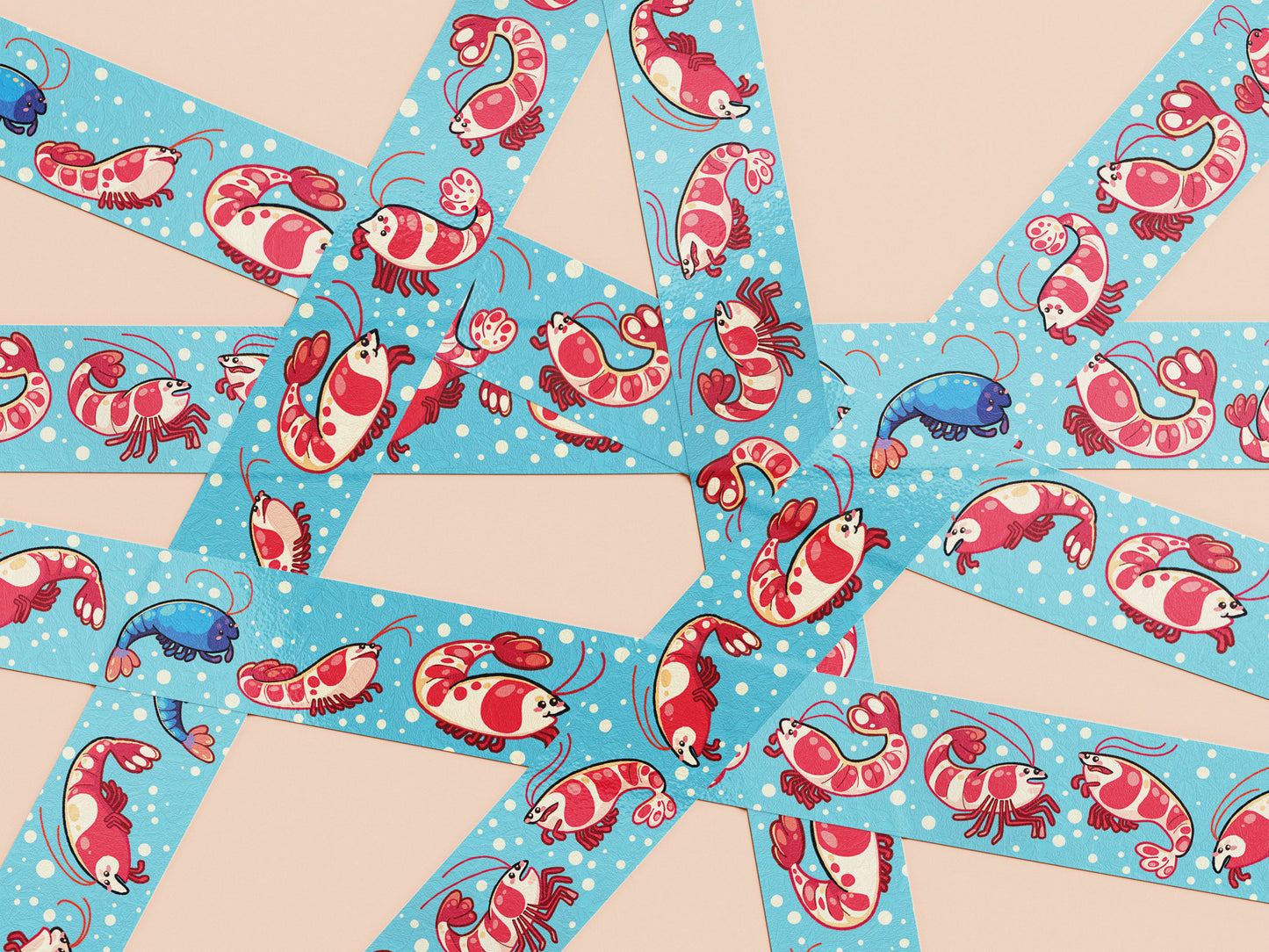 Cute blue shrimp pattern washi tape.