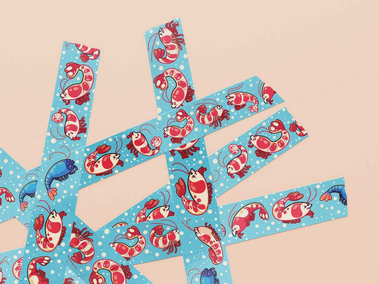 Cute blue shrimp pattern washi tape.
