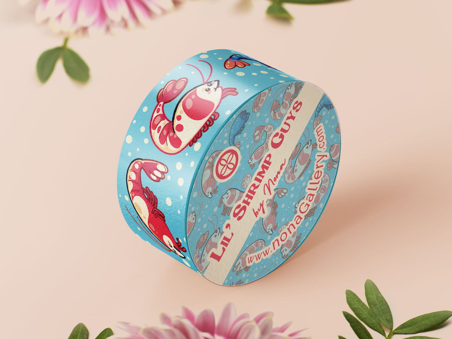 Cute blue shrimp pattern washi tape.
