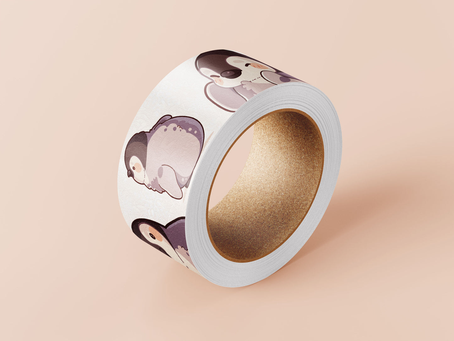 Cute white baby emperor penguin chicks pattern washi tape.