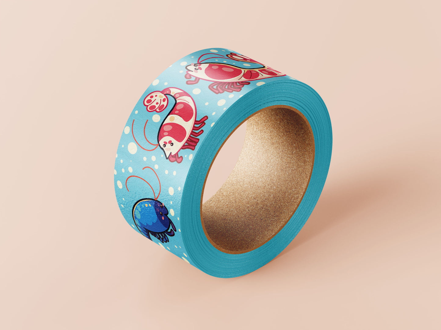 Cute blue shrimp pattern washi tape.