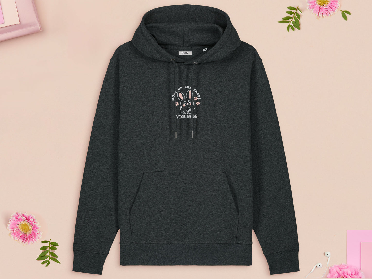 Woke Up And Chose Violence Bunny Embroidered Top