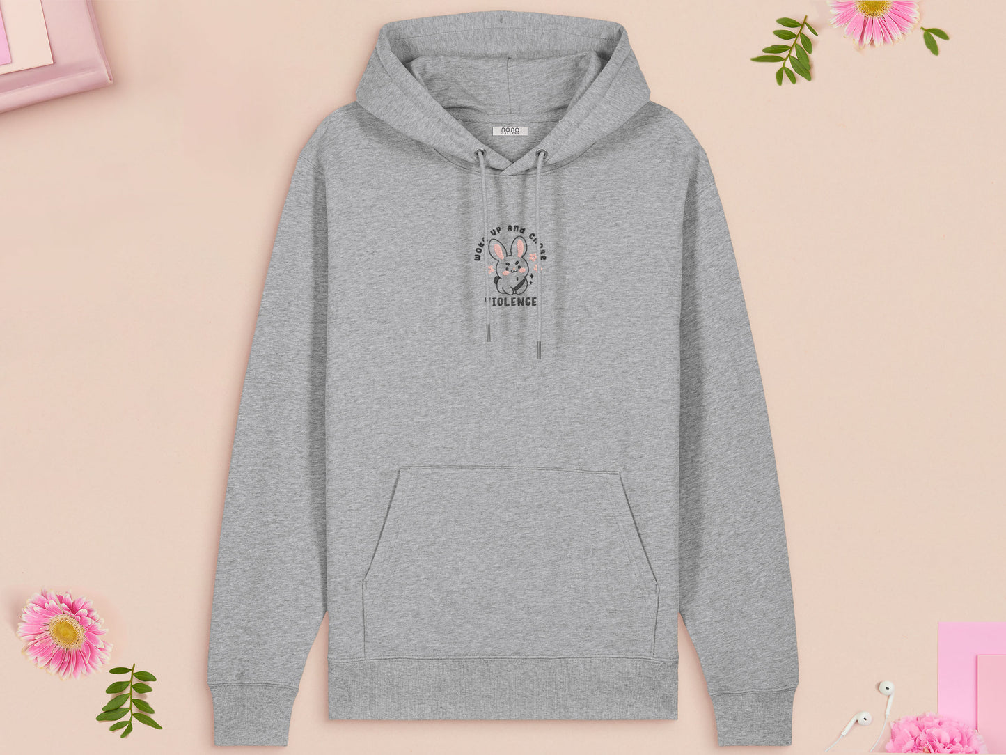 Woke Up And Chose Violence Bunny Embroidered Top