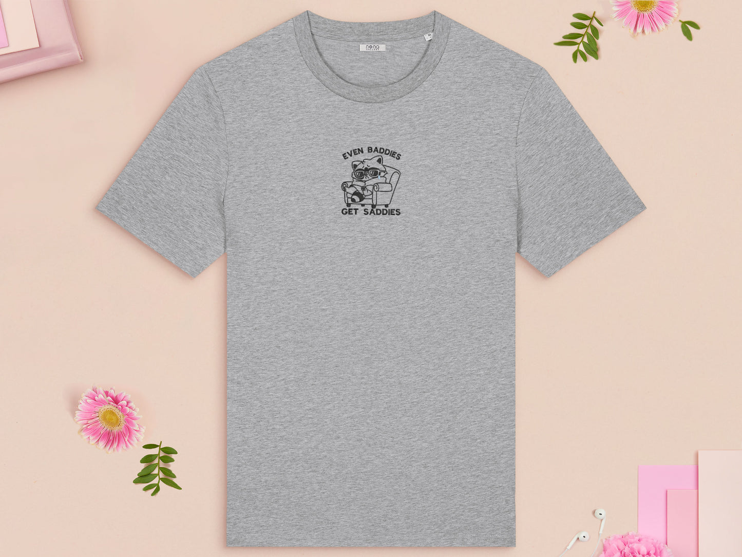 Even Baddies Get Saddies Raccoon Embroidered Top