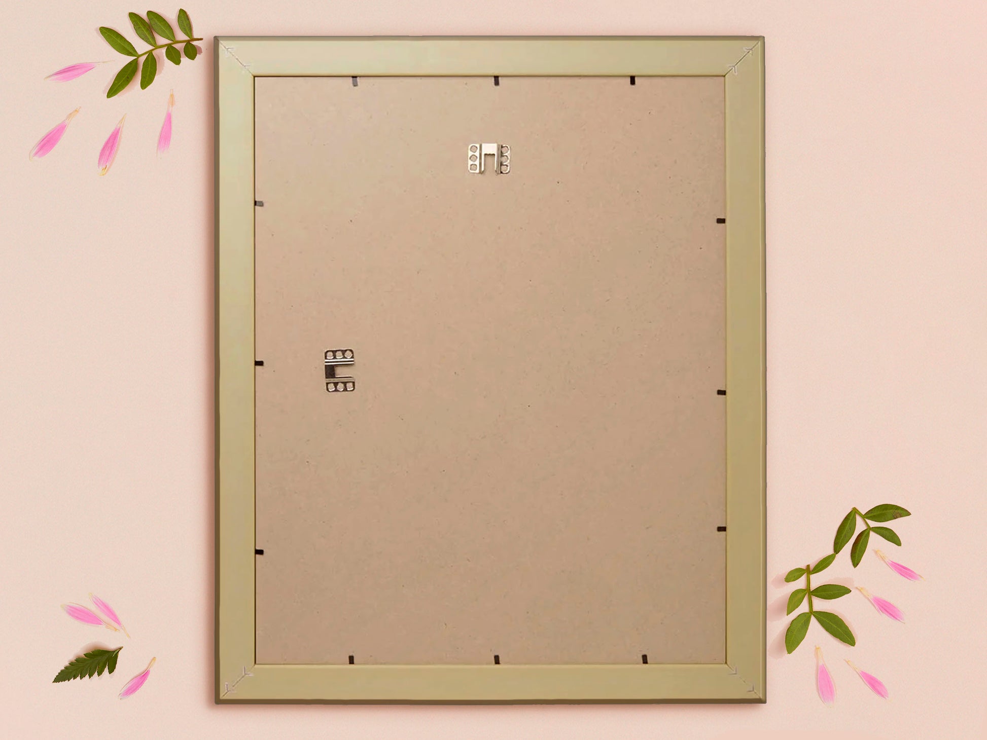 Back of painting frame showing wall hooks