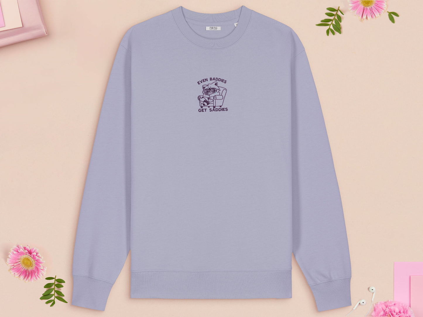 Even Baddies Get Saddies Raccoon Embroidered Top