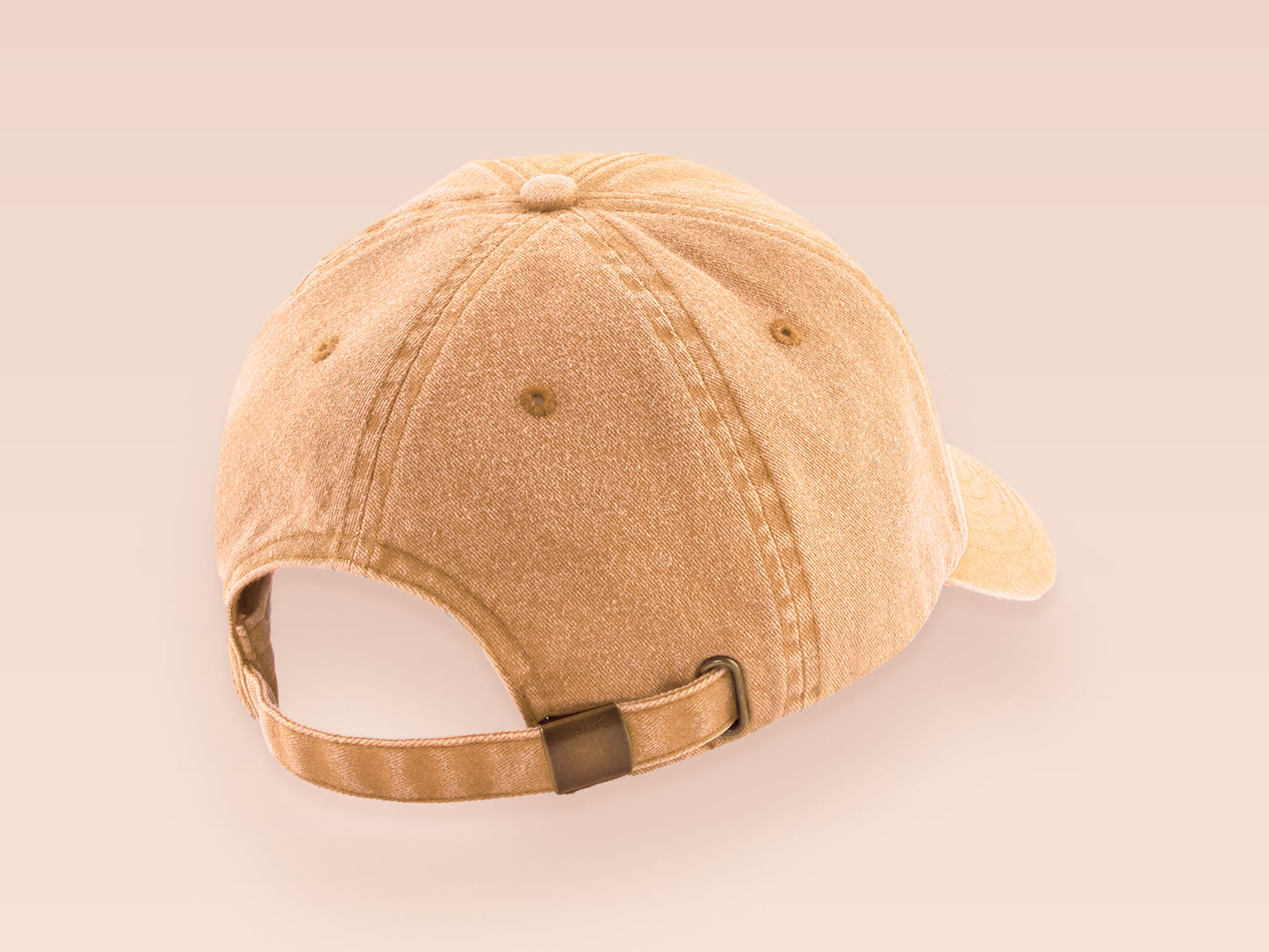 A vintage yellow baseball cap hat with an embroidered cute goose wearing a paper hat with the quote Silly Goose University