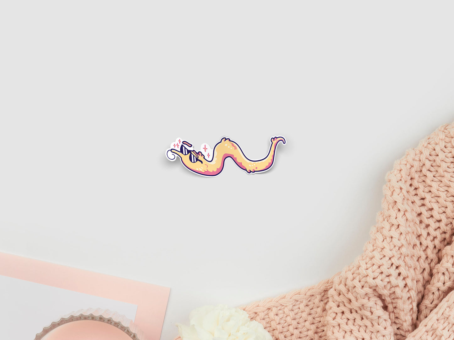 Gloss vinyl pastel stickers with multiple worm on a string toys with cute funny expressions