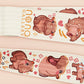Cute full legth white lanyard with a double sided baby pygmy hippo Moo Deng pattern and silver swivel hook clasp.