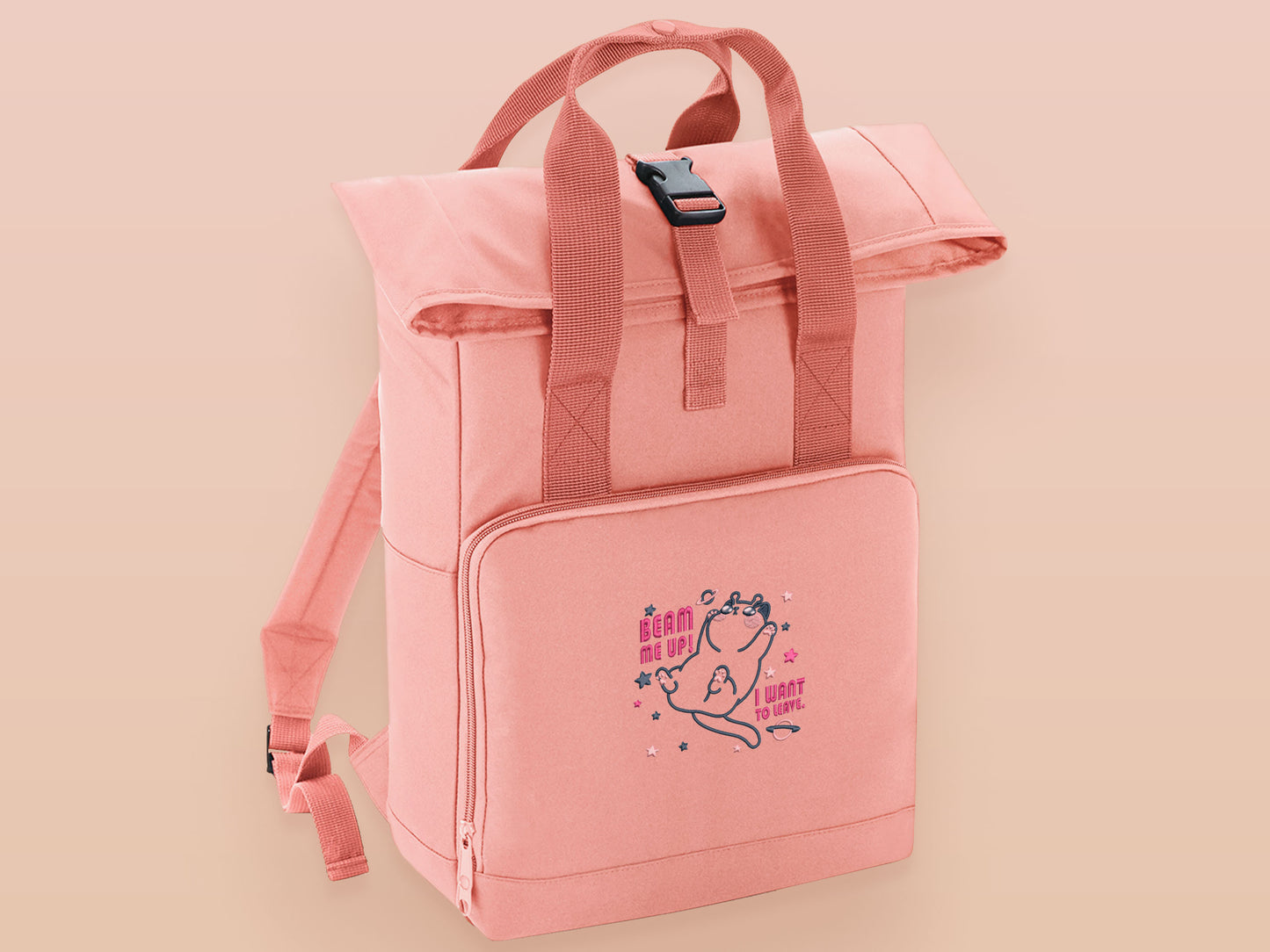 Beam Me Up I Want To Leave! Space Alien Cat Backpack