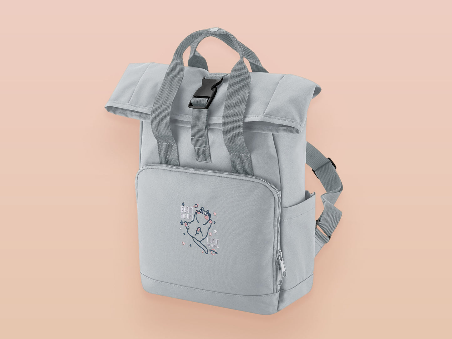 Beam Me Up I Want To Leave! Space Alien Cat Backpack