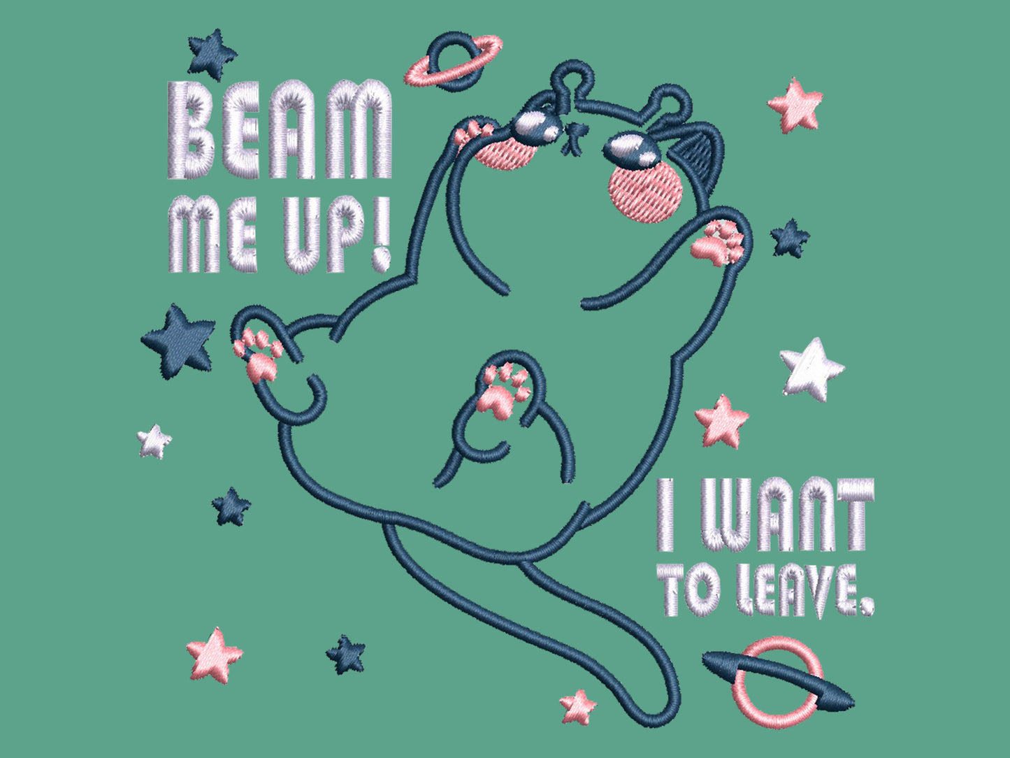 Beam Me Up I Want To Leave! Space Alien Cat Backpack