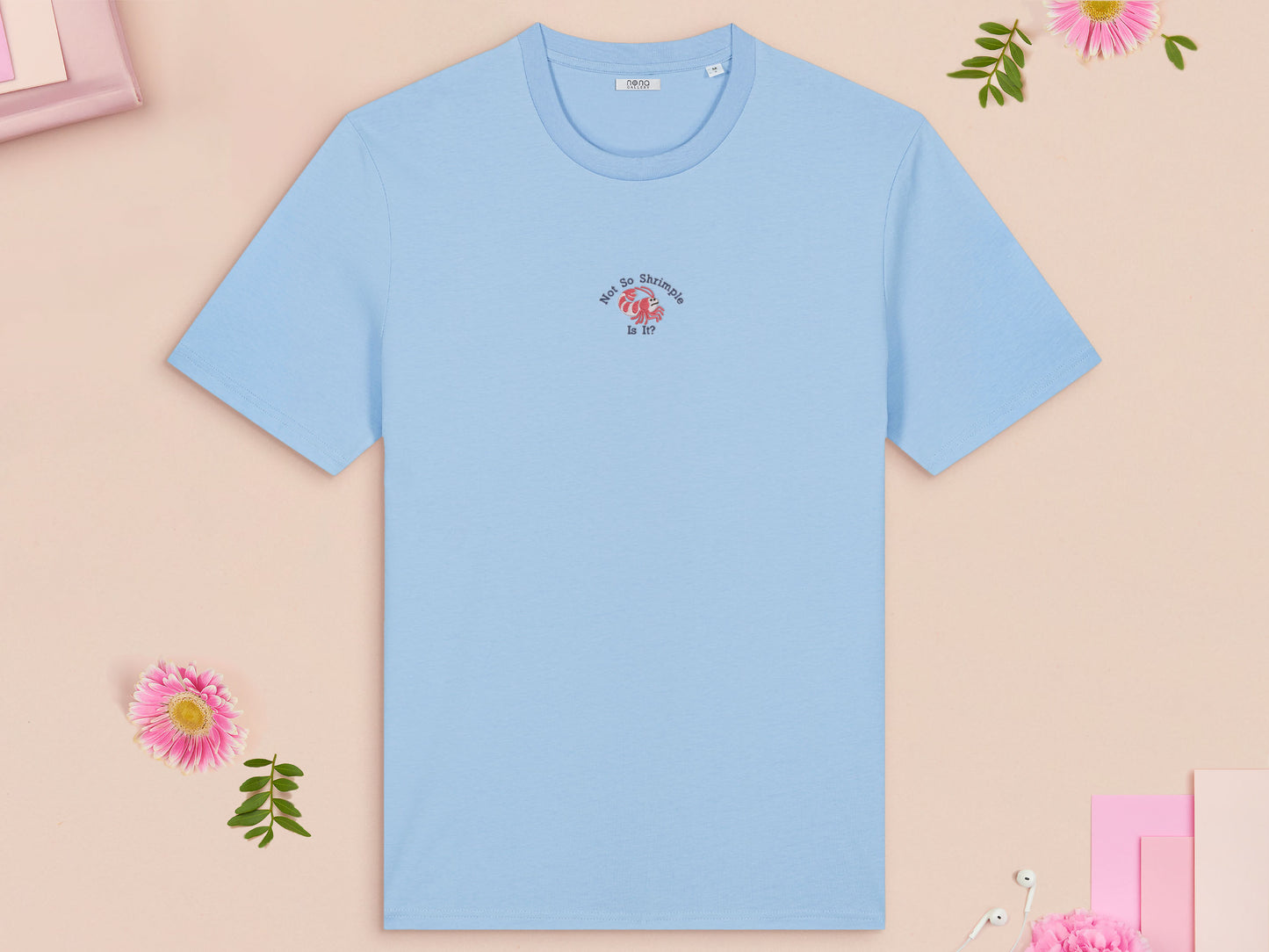 Not So Shrimple Is It? Shrimp Embroidered Top