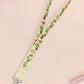 Cute full legth yellow and green lanyard with a double sided cowboy western and cactus themed pattern and silver swivel hook clasp.
