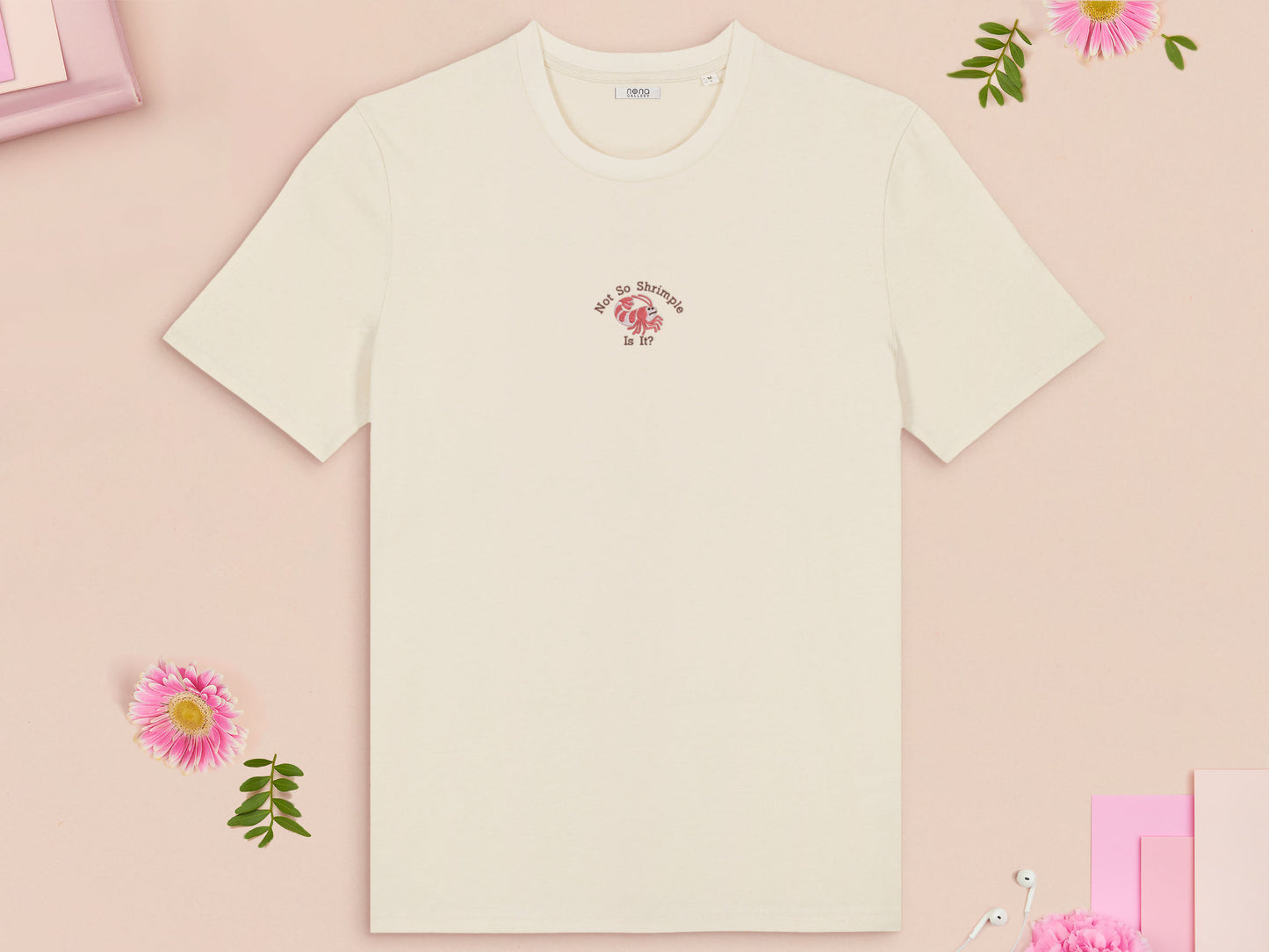 Not So Shrimple Is It? Shrimp Embroidered Top