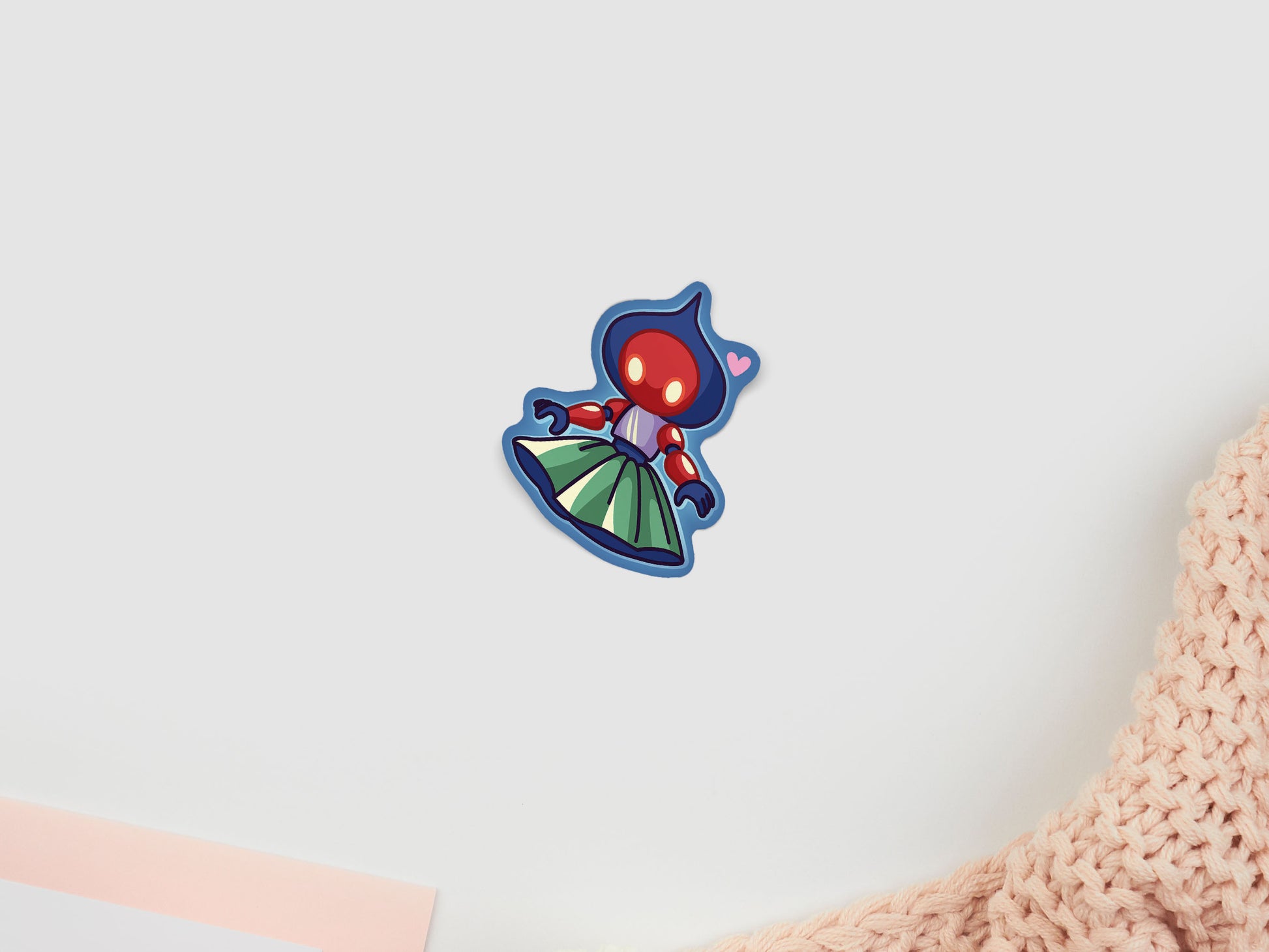 A cute gloss vinyl waterproof sticker of a Flatwoods monster