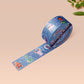 Cute blue cryptids and aliens pattern washi tape.