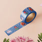 Cute blue cryptids and aliens pattern washi tape.