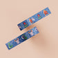 Cute blue cryptids and aliens pattern washi tape.