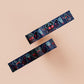Cute dark blue cryptid Mothman pattern washi tape.