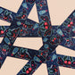 Cute dark blue cryptid Mothman pattern washi tape.