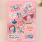 Large glossy sticker sheet with twelve various pc gaming inspired sticker designs.
