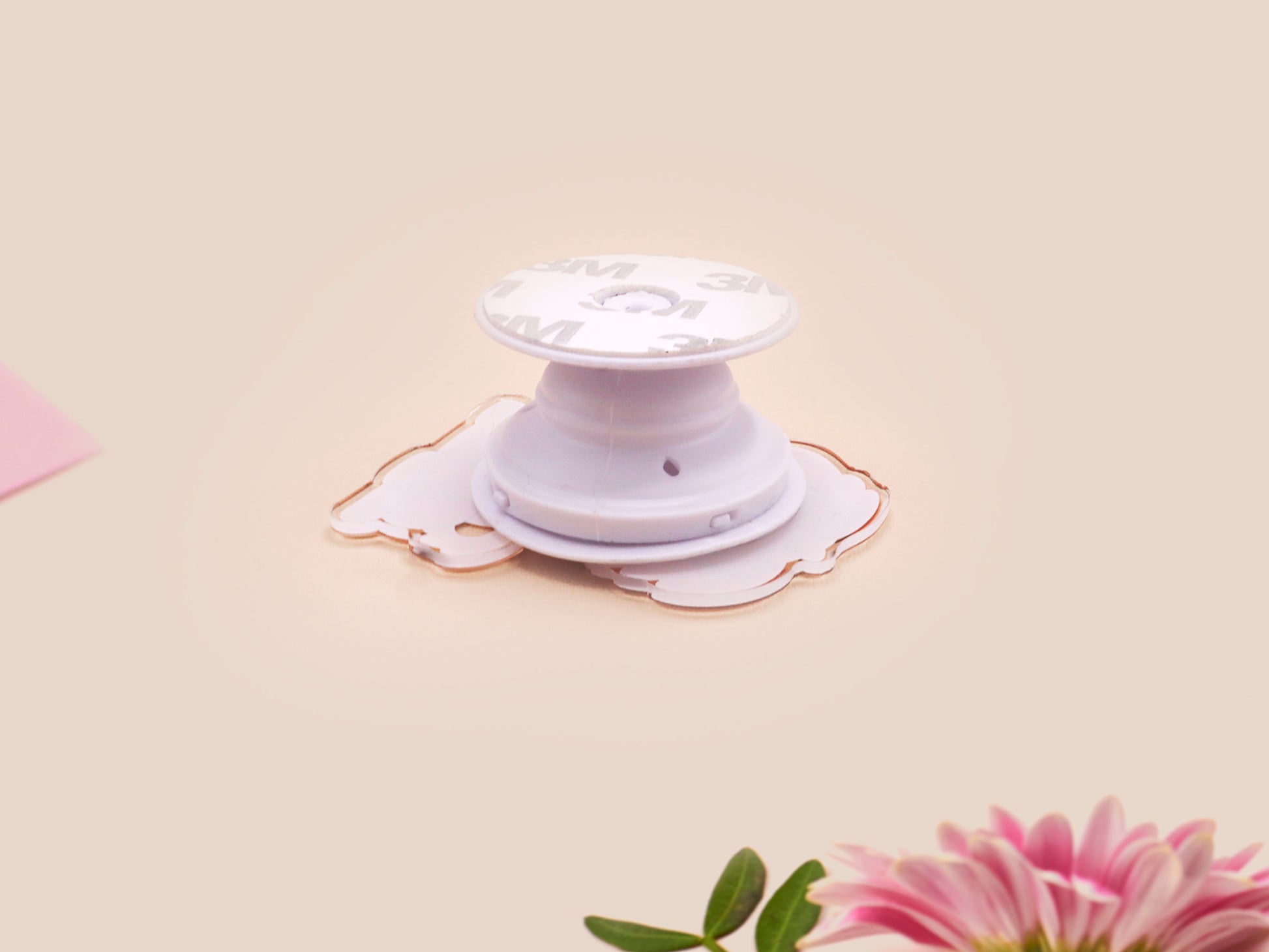 Cute acrylic popsocket phone grip of a waving puppy dog