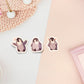 Multiple waterproof gloss vinyl stickers of cute baby penguin chicks with funny expressions and poses.