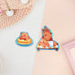 Cute large waterproof gloss vinyl sticker sheet of multiple chibi capybara guinea pigs enjoying a spa day
