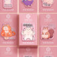Cute transparent acrylic pin badge with a pink heart-shaped pin back clasp. The design of the badge is a chibi hench and buff cat with the quote Did you justPSPSPSPSPST my gurl?!