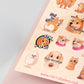 Cute large waterproof gloss vinyl sticker sheet of multiple funny famous viral internet dogs