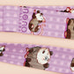 Cute full legth purple lanyard with a double sided funny screaming possums  pattern and silver swivel hook clasp.