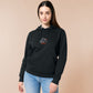 Embroidered black hoodie with a cute chibi soy sauce fish bottle text suacy
