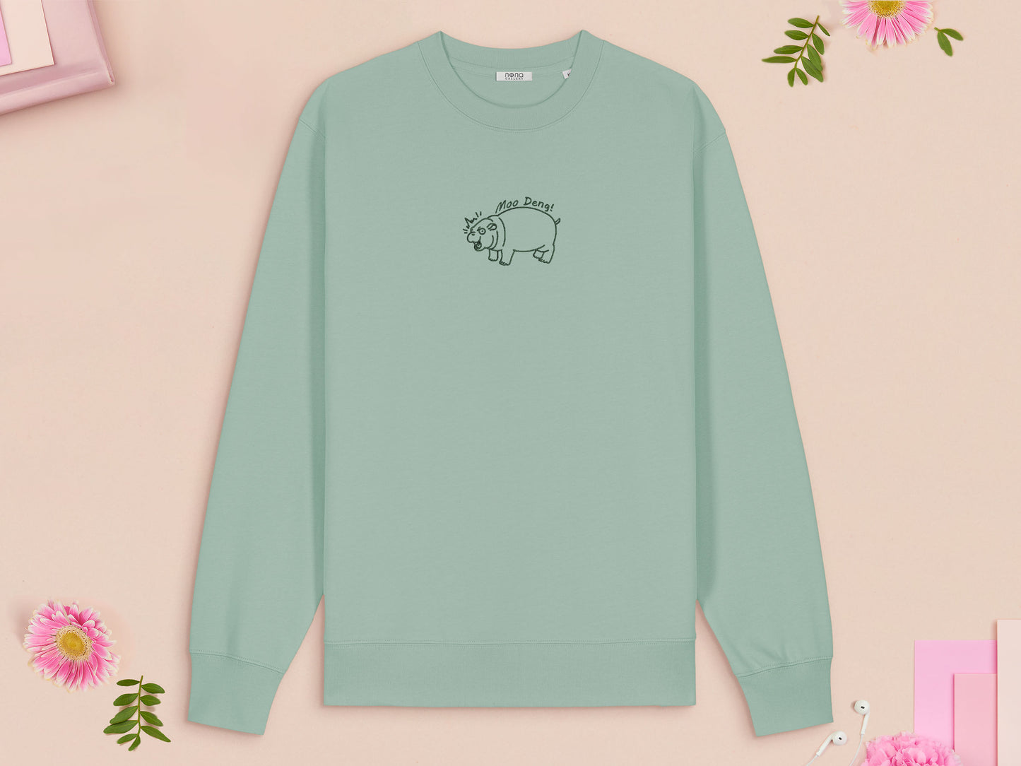 Moo Deng Pygmy Hippo Embroidered Top