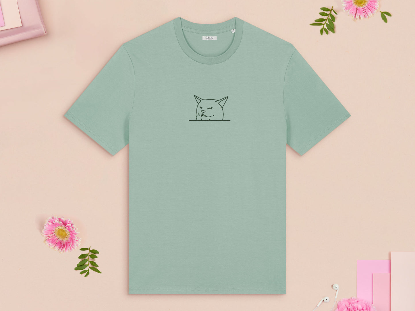 Hissing Cat Embroidered Top