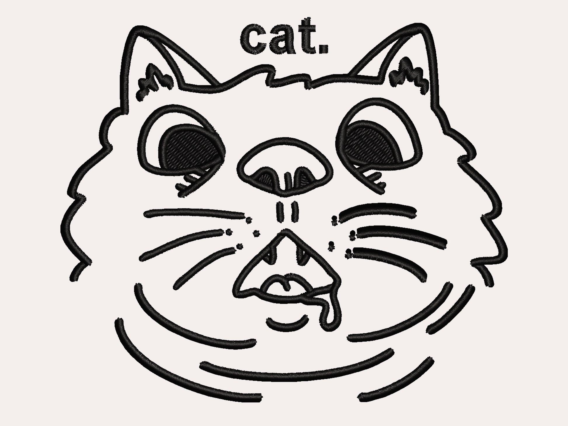Embroidered cat design