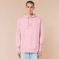Pink embroidered hoodie with a cute chibi blobfish wearing a bow surrounded by the quote feelin kinda cute