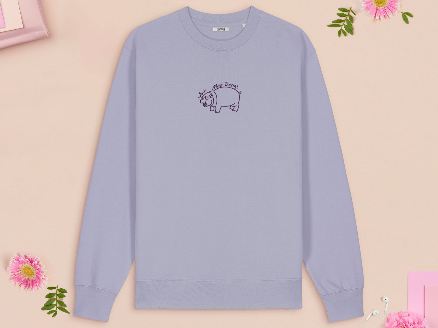 Moo Deng Pygmy Hippo Embroidered Top