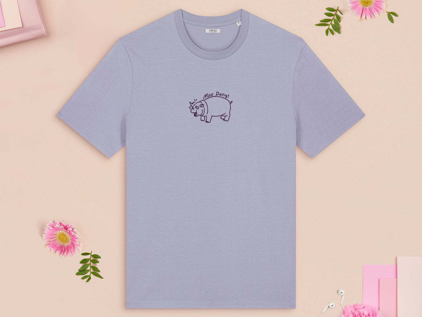 Moo Deng Pygmy Hippo Embroidered Top